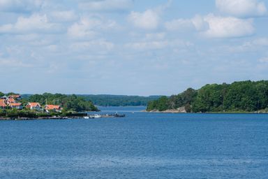 Costal scenery with blue sky and blue sea