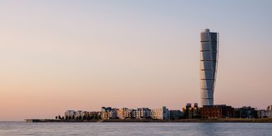 Skyline over Malmö with turning torso