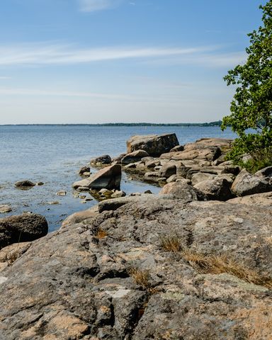 Scenery with rocks and a lake
